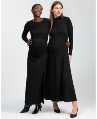 Maternity Boat Neck Maxi Daphne Dress with Side Ruching