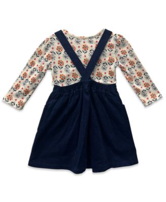 Girls' 2T-6X Floral Top, Bow Beret and Floral Border Ribbed Jumper, 3-Piece Set