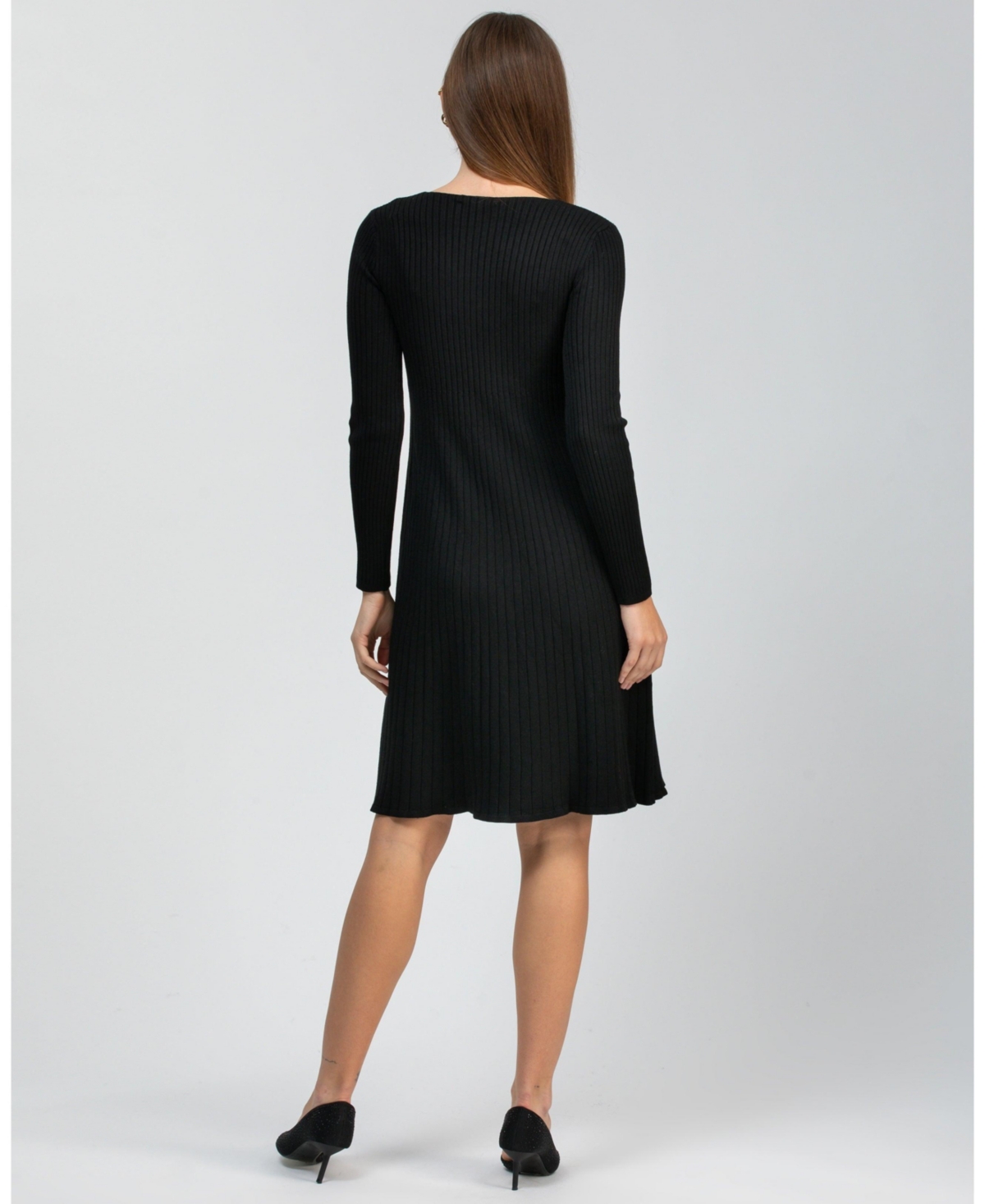 Pietro Brunelli Maternity Flared Knee-Length Bianca Dress with V-Neck