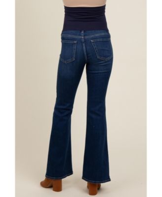 Maternity Navy Blue Flare Leg Jeans