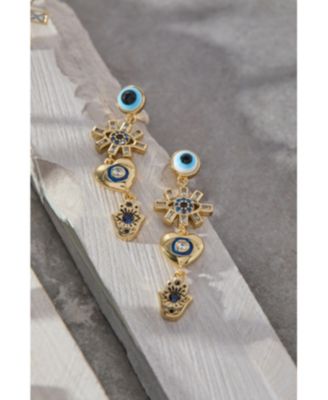 Evil Eye Linear Earring