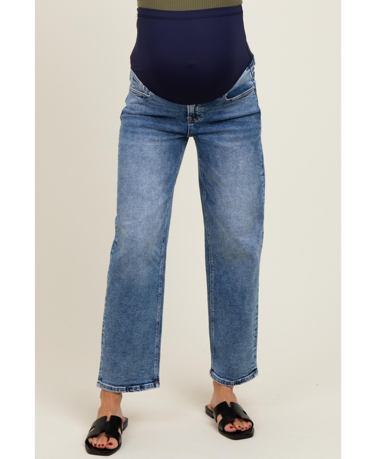 Pinkblush Maternity Blue Slim Ankle Barrel Leg Jeans