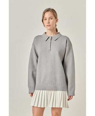 Women's Polo Mixed Media Mini Dress