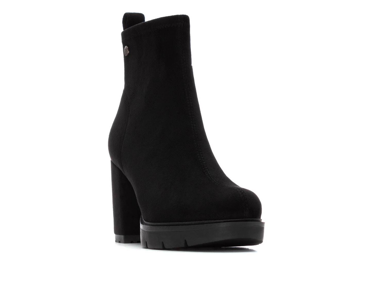 Женские ботинки XTI Suede Heeled Dress Booties, цвет: Чёрный — фото 1