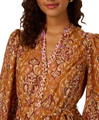 by Adrianna Papell Women's V-Neck Printed Short Dress