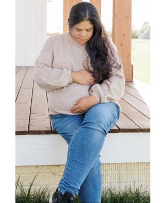 Taupe Basic Drop Shoulder Maternity Sweater