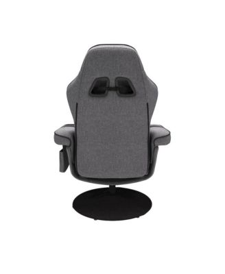 Reclining Gaming Chair with Footrest - Gray Fabric