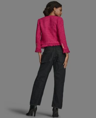 Women's V-Neck Fringe Sequin Tween Jacket