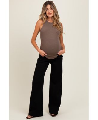 Maternity Black Super Wide Leg Jeans