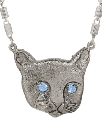 Cat Face Crystal Stone Necklace