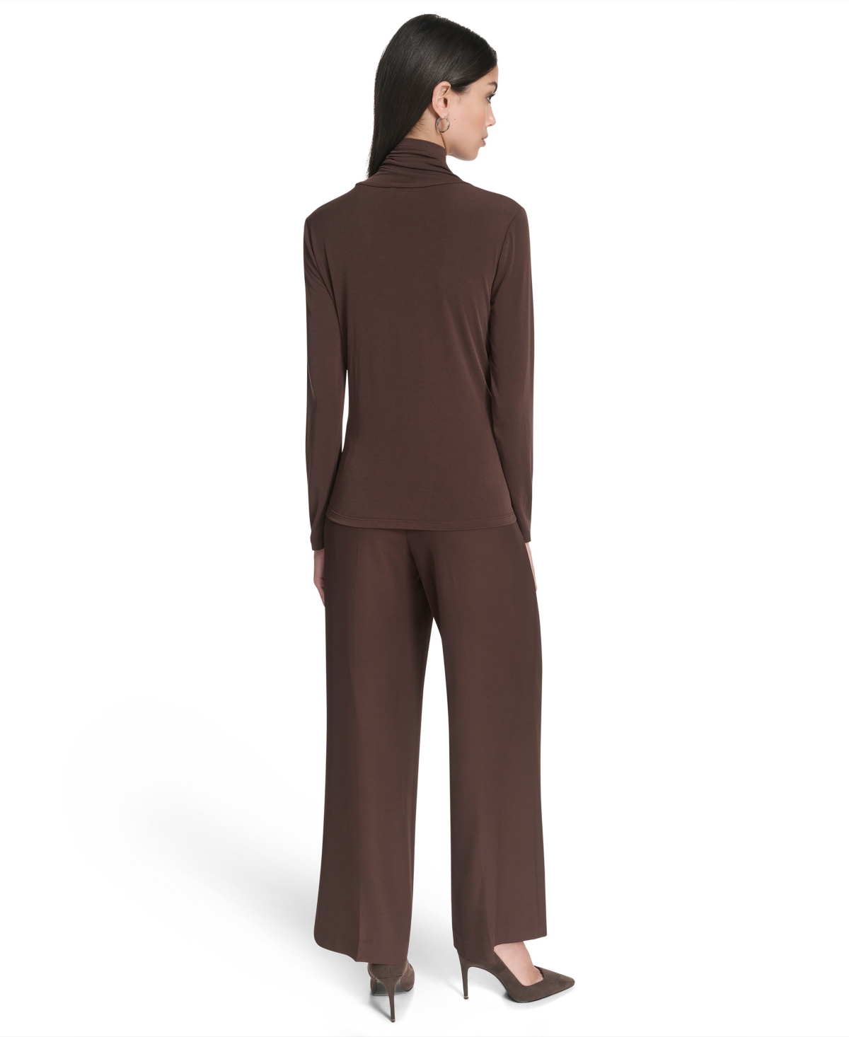Halston Women's Hardware-detail Matte Jersey Top In Brown