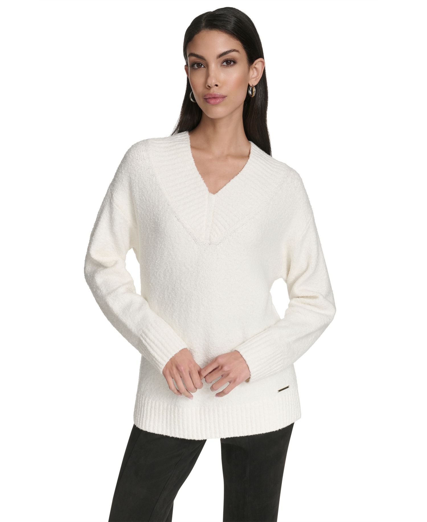 Women's Chunky Boucle Long Sleeve Sweater