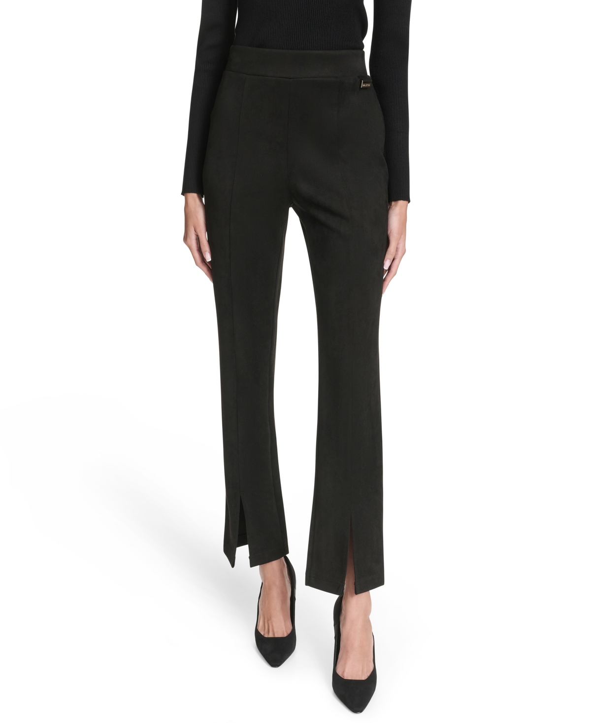 Halston Women's Mid Rise Pleated Trousers In Black