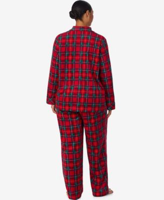 Plus Size Long Sleeves Notch Collar Pajama Set