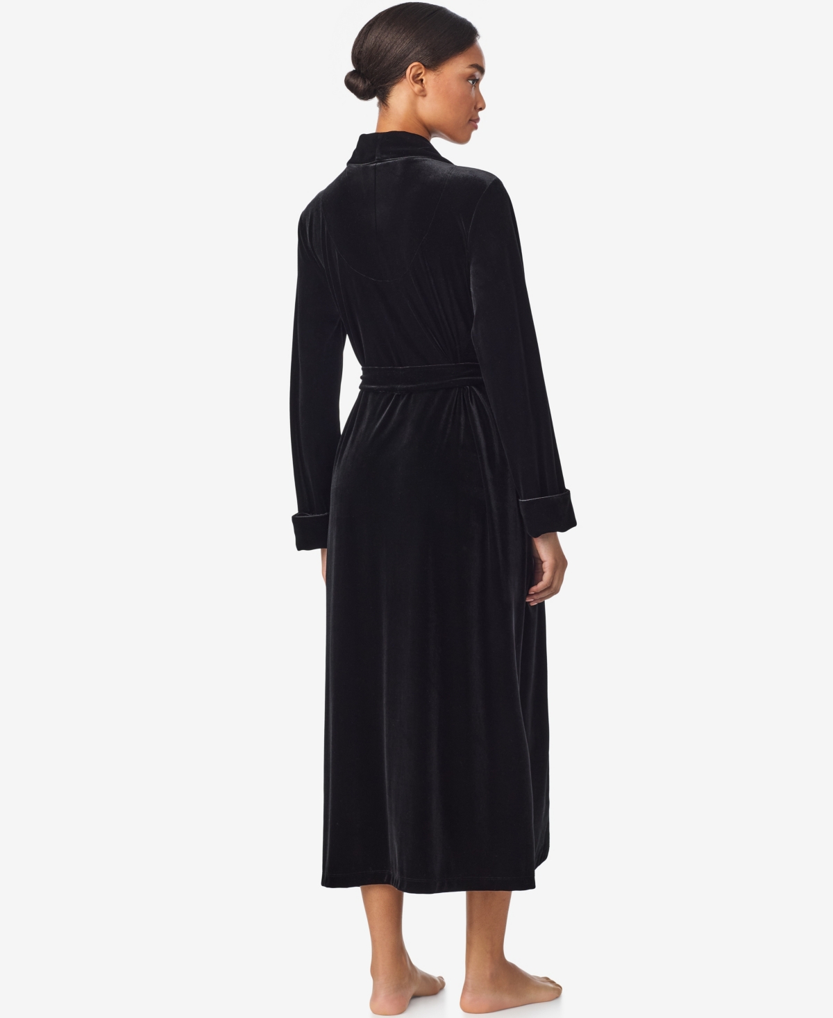 Ralph Lauren Women's Long Sleeves Shawl Collar Robe In Black