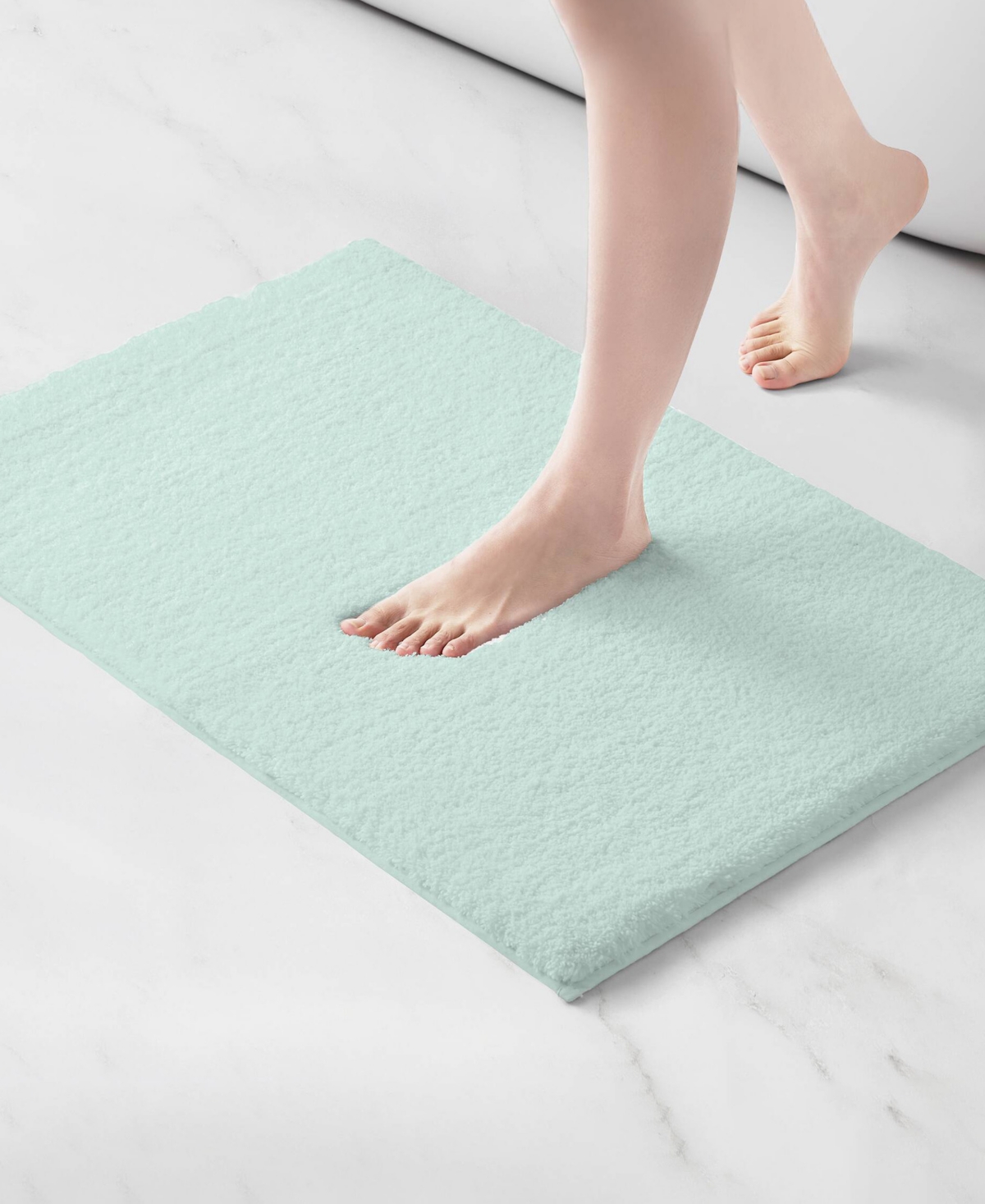 Madison Park Signature Marshmallow Bath Rug, 20" X 30" In Green