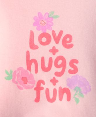 Girls' Toddler 2T-4T Love Hugs Fun Printed T-Shirt, Macy's Exclusive