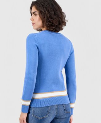 Women's Thick-Tipped Cable-Knit Crewneck Sweater