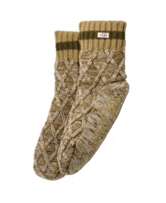 UGG Women's Quarter II Cable Knit Lined Socks