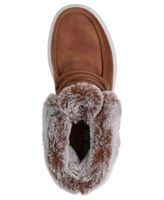 Women's Slip-Ins BOBS Skip Cute Wave-Fur Fancies Casual Booties from Finish Line