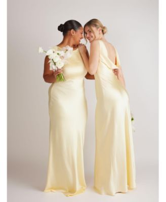 Women's Cowl Back Satin Bridesmaid Dress