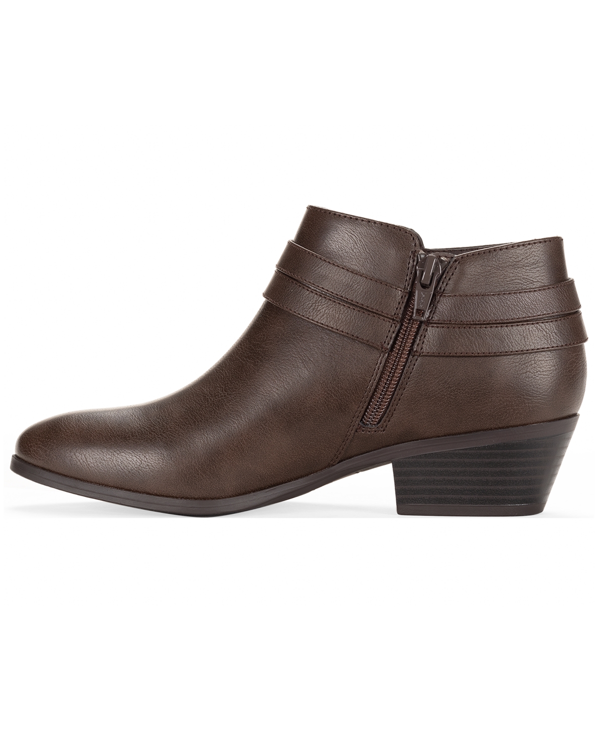 Style & Co Women's Willaa Belted Block Heel Booties, Macy's Exclusive In Brown