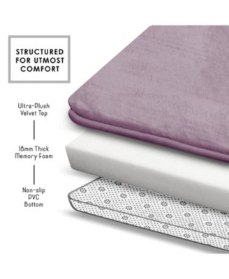 Ultra-Soft Plush Memory Foam Non-Slip Bath Rug Set with Tiled Design, 3-Piece