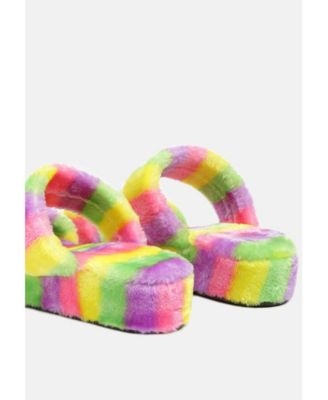 Womens Fur Slip On s Flat