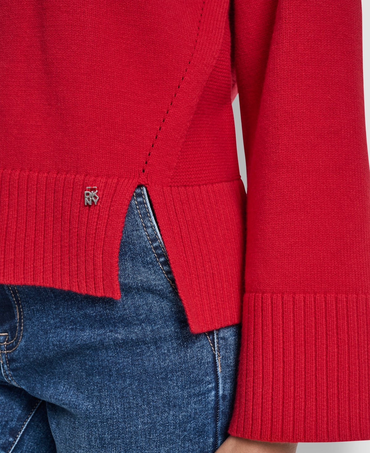 Dkny Jeans Women's High Low Hem Sweater In Red