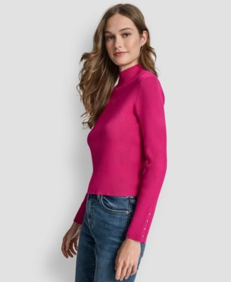 Women's Rib Long Sleeve Slim Fit Sweater