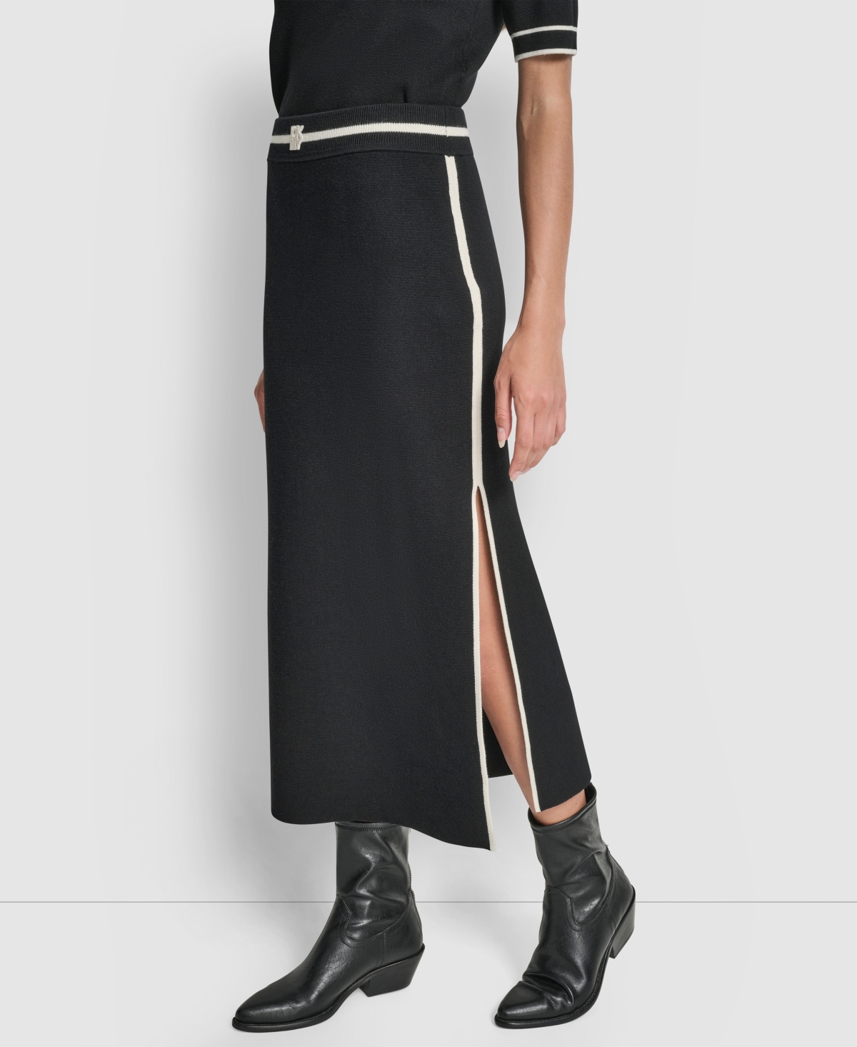 Dkny Jeans Women's Color Block Maxi Skirt In Black