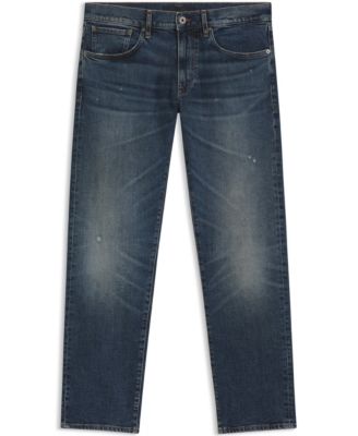 Men's BECKHAM x BOSS Blue Stretch Slim-Fit  Denim Jeans