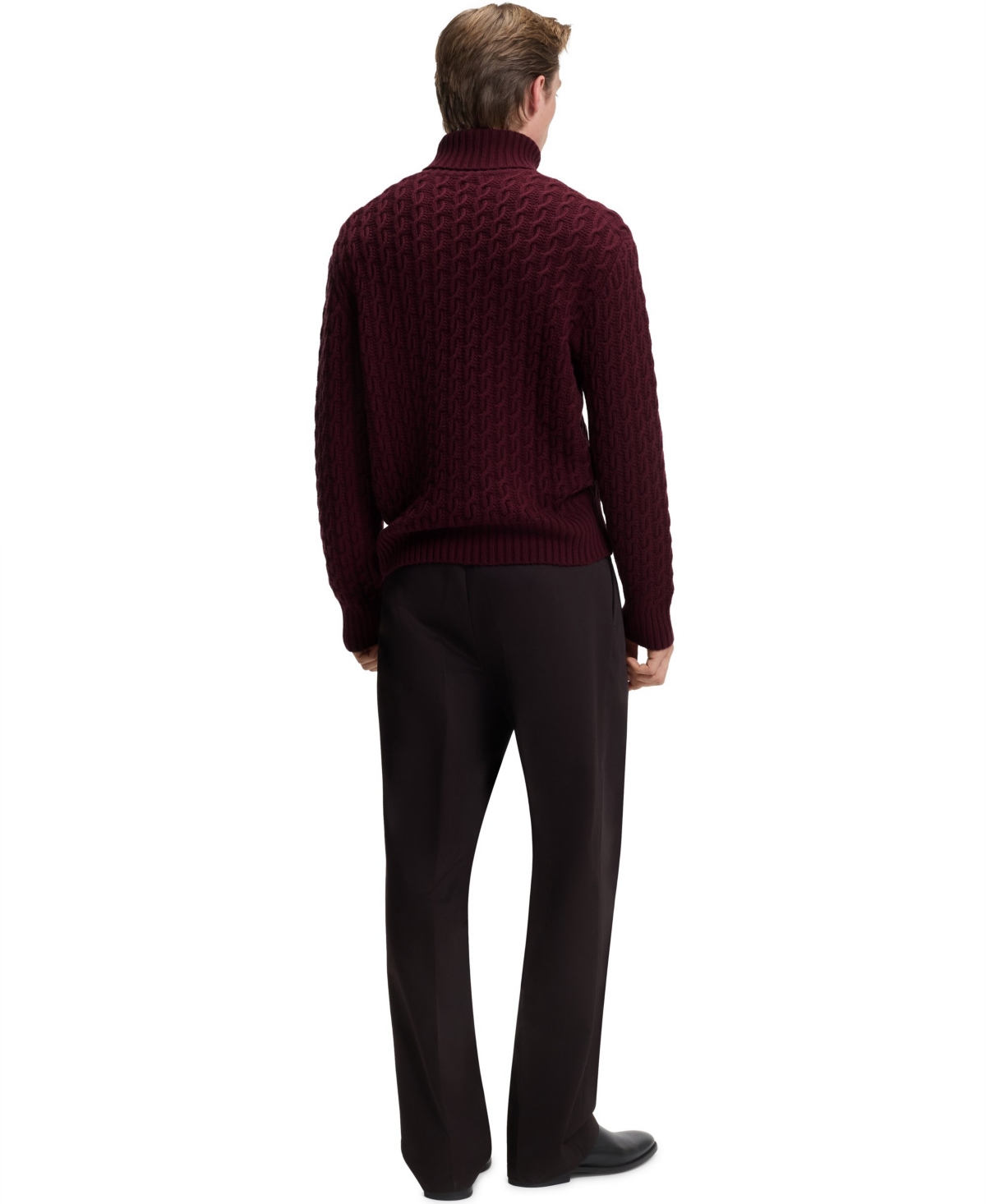 Hugo Boss Boss By  Men's Beckham X Boss Wool Cashmere Cable-knit Sweater In Burgundy