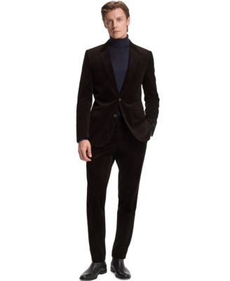 Men's BECKHAM x BOSS Striped Cotton Pleat-Front Pants