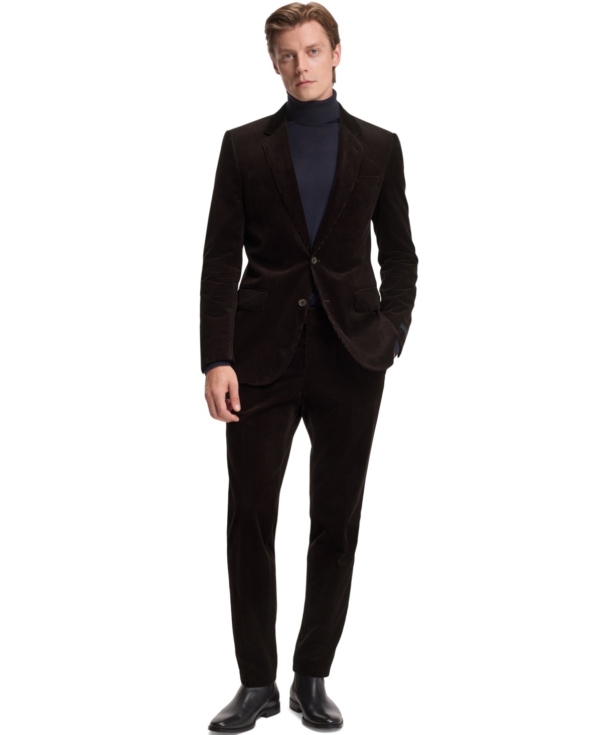 Hugo Boss Boss By  Men's Beckham X Boss Striped Cotton Pleat-front Pants In Black