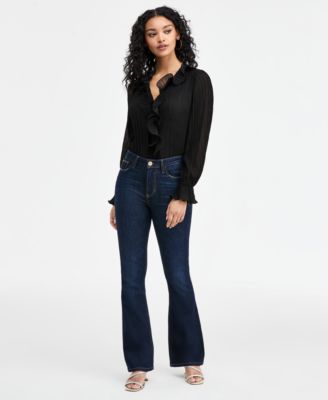 GUESS - Women's Sexy High-Rise Flare-Leg Jeans