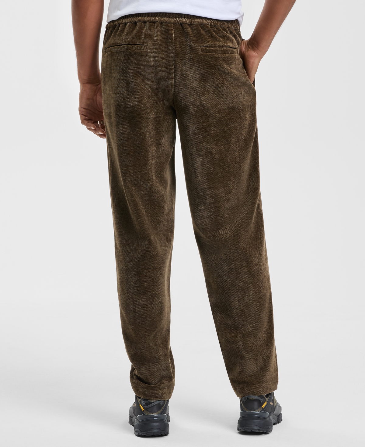 Mode Of One Men's Relaxed Soft Twill Tapered Drawstring Pants, Macy's Exclusive In Brown