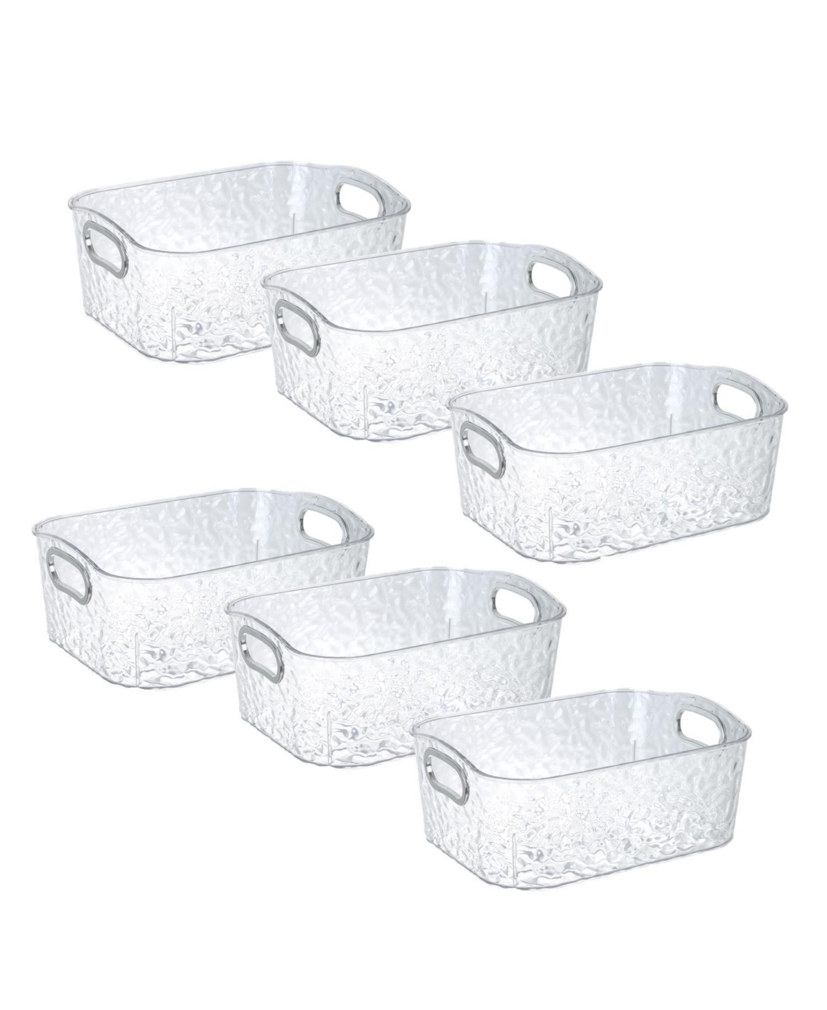 Trio Essentials Trio Home Pack Clear Storage Bins with Silver Handles, Container Bins for Organizing - Bathroom, Kitchen, Pantry, Closet