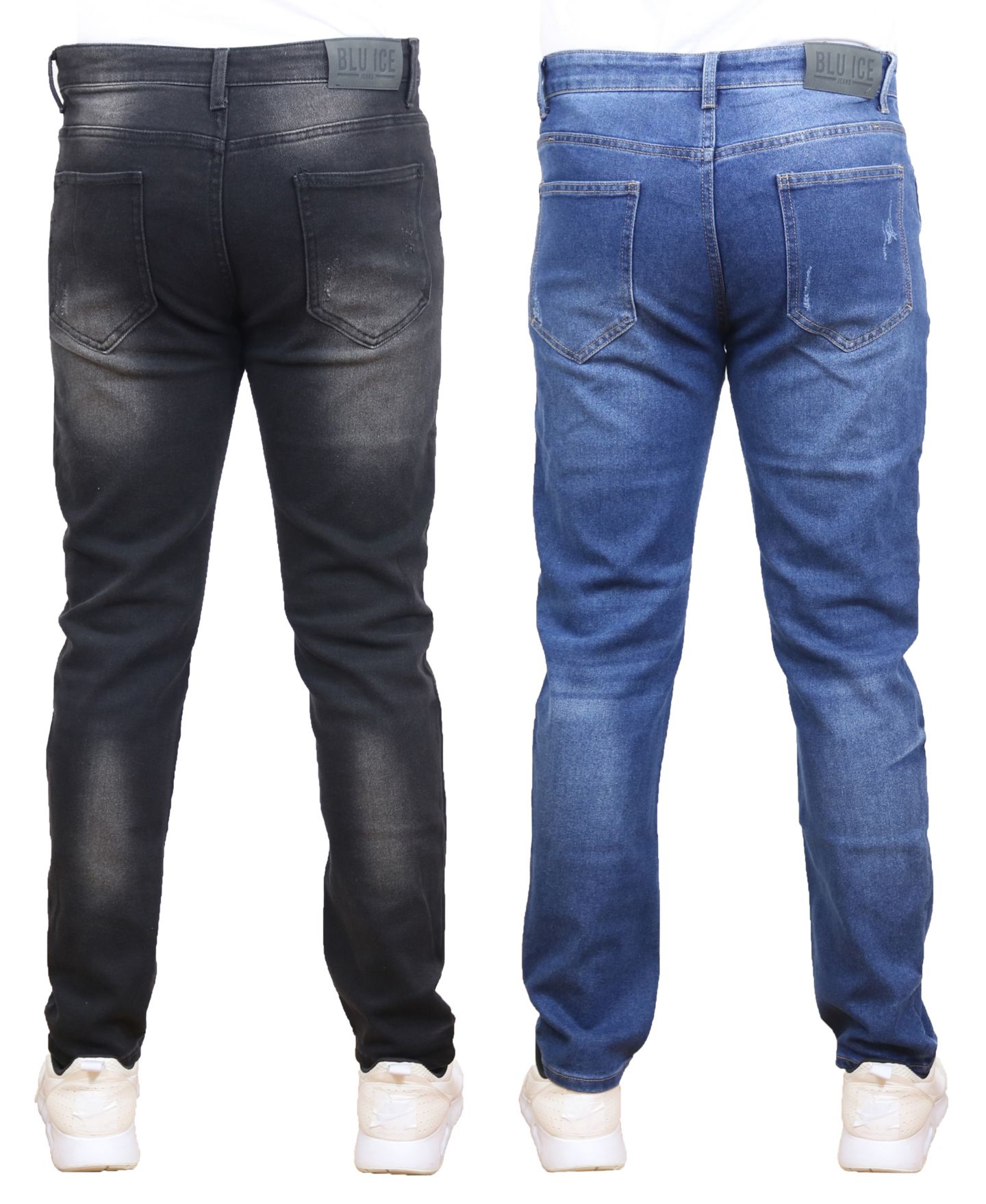 Мужские джинсы Blue Ice 2-Pack Stretch Ripped, цвет: Чёрный / Синий — фото 4