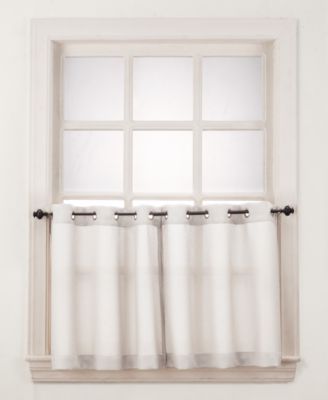 Montego Casual Textured Semi-Sheer Grommet Kitchen Curtain Tier Pair