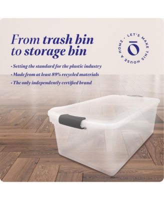 66 Qt Clear Storage Organizing Container Bin with Latching Lids, (2 Pack