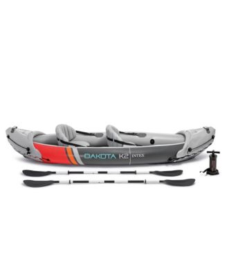 Dakota K2 2 Person Vinyl Inflatable Kayak and Accessory Kit w/ Oars & Pump