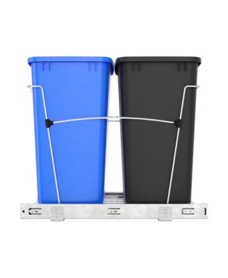 Double Pullout Trash Can 35 qt. for Kitchen, RV-18KD-2218C-S
