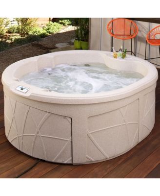 Key Largo Hot Tub Spa with 110 Volt Plug and Play and LED Light, Sand