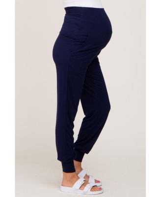 Maternity Navy Blue Band Jogger Pants