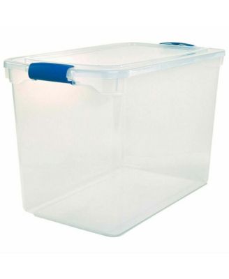 112 Qt Multipurpose Stackable Storage Bin with Latching Lid, Clear (2 Pack