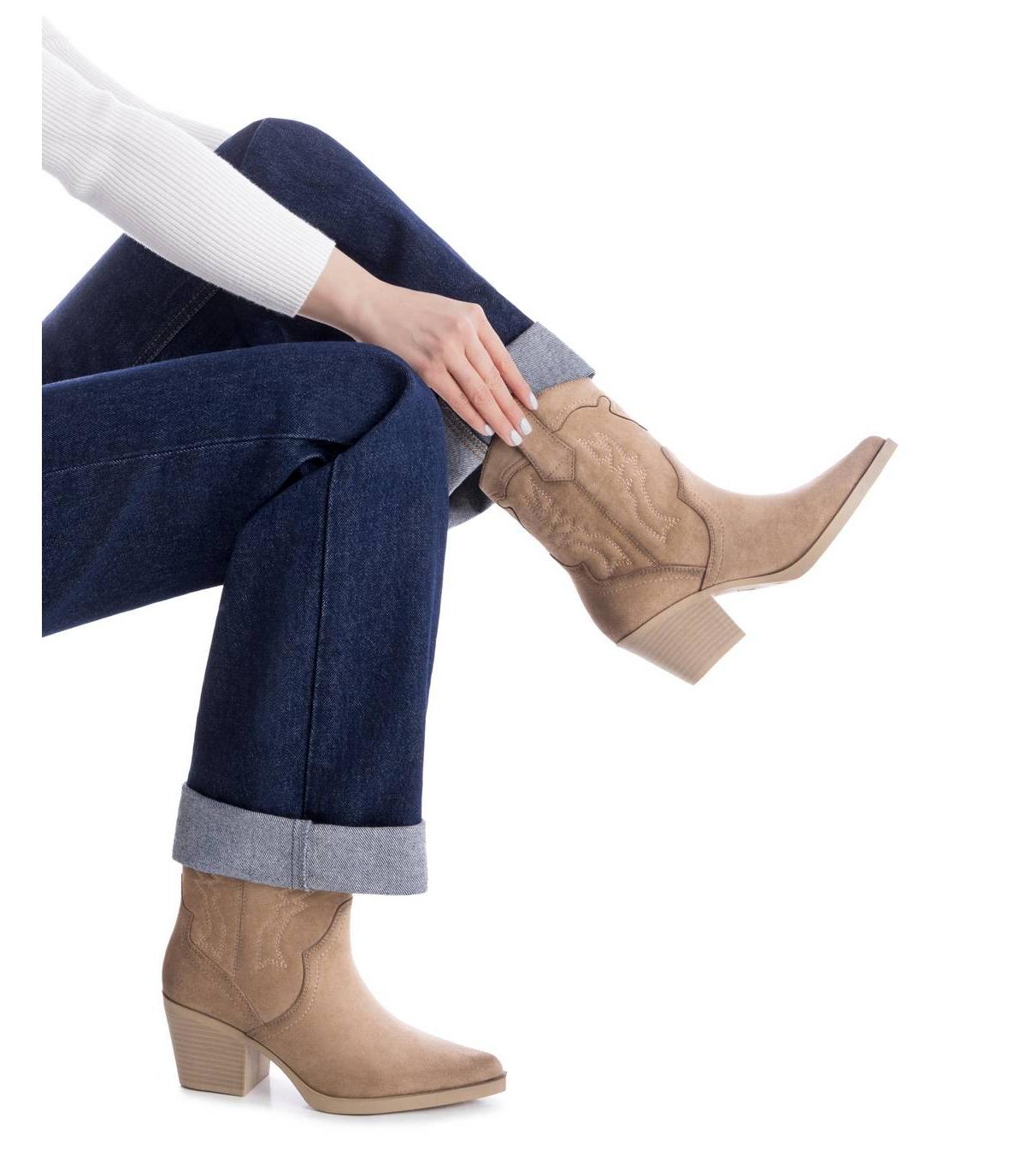 Xti Women's Suede Italian Western Booties By