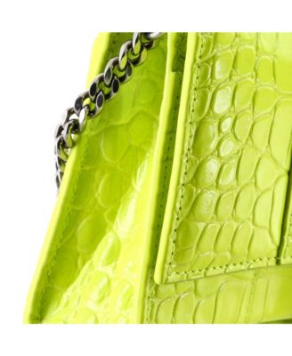 Hourglass Chain Wallet Embossed Leather