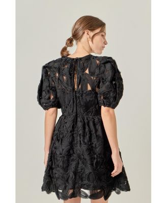 Women's Flower Embellished Mini Dress