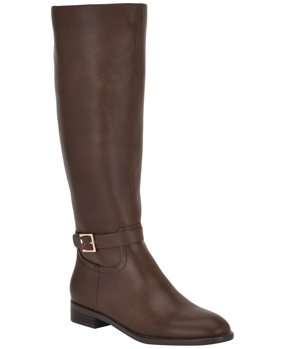 Tommy Hilfiger Women's Mireya Side Zip Riding Boot In Brown